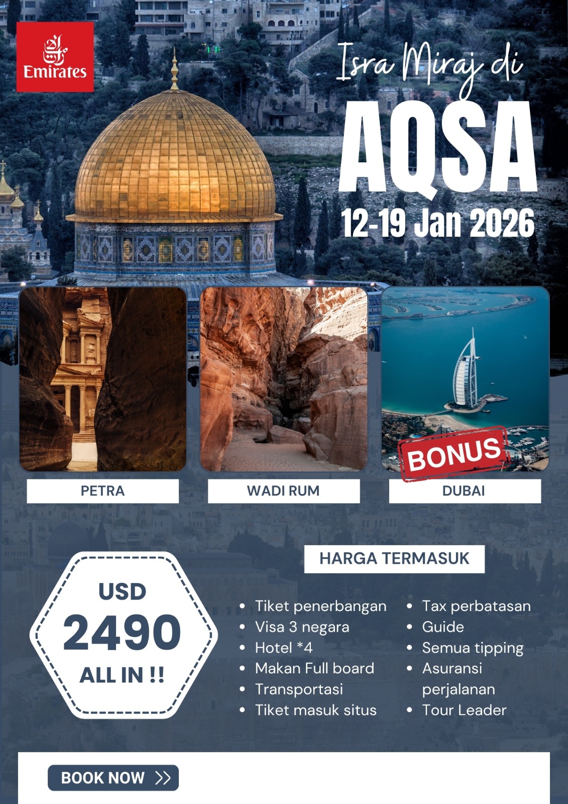 Isra' Mi'raj di Aqsa + Free Dubai Tour